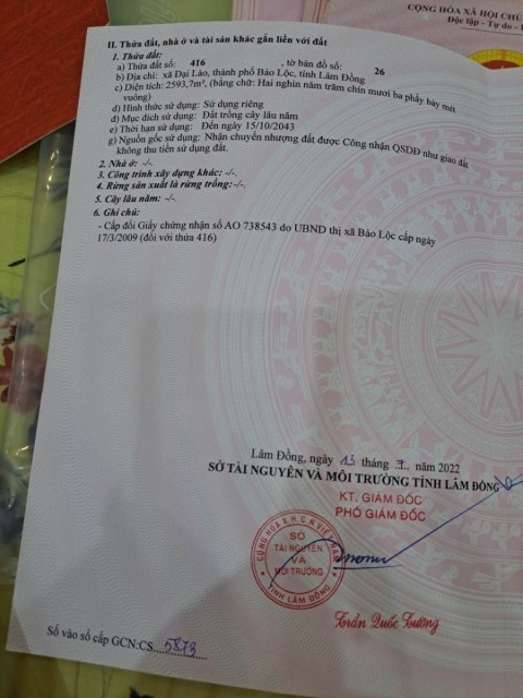 Bán đất mặt tiền Thi Sách xã đại lào bảo...