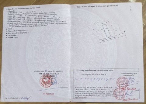 Cần bán 430m2 đất Thị trấn Cát Tiên Lâm...