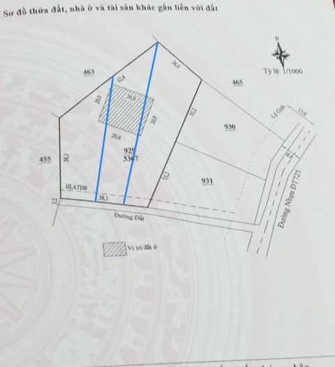 Bán đất xã Liên Hà cách dt725 chỉ 50m