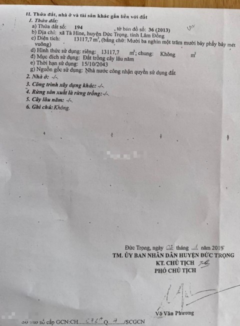 Cần bán lô đất đẹp DT 13000m2 đất view...