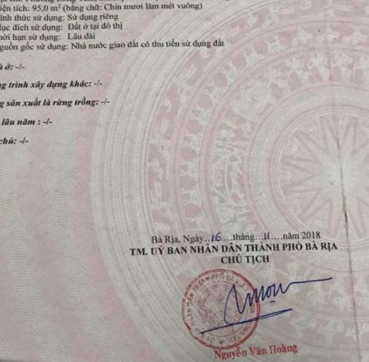 ban lo dat mat tien duong chu van an ba ria
