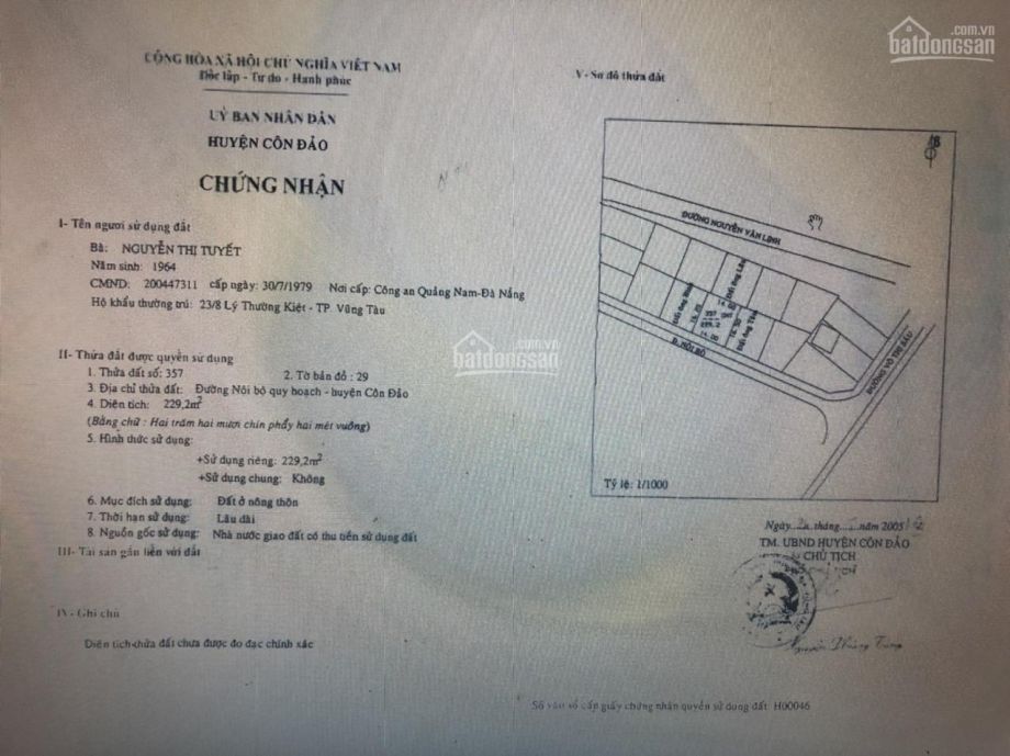 can ban cac lo dat sau lo 1  ngang 5m   tong 2395m2 tho cu  khu 3 huynh thuc khang